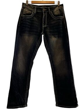 True Luck Jeans — Men's Dark Wash Jeans with Contrast Stitching
